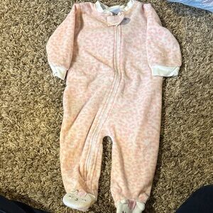 Cozy Fleece Pink Leopard Print Kids One Piece